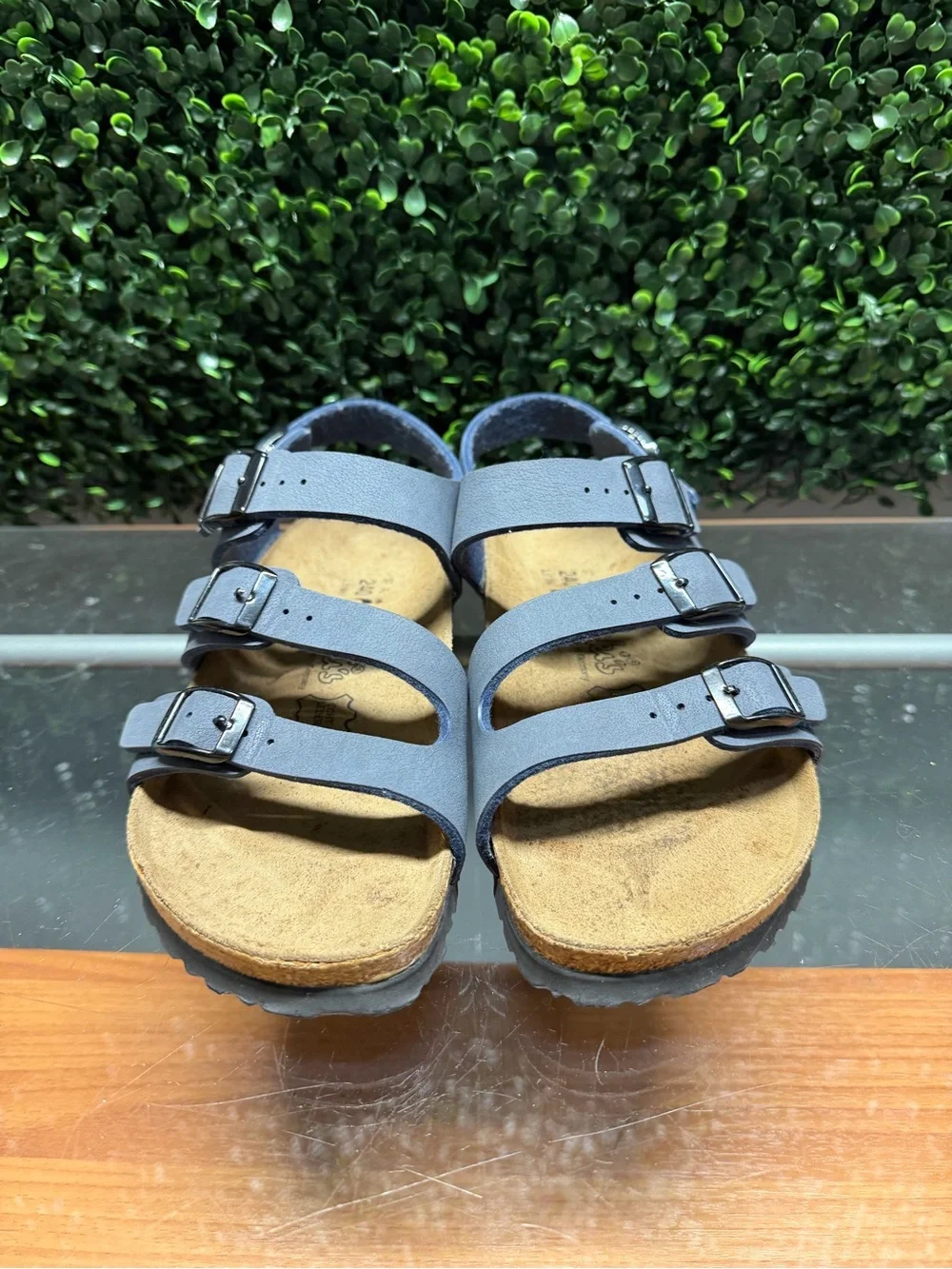 Birkenstock Navy Three-Buckle Suede Sandals - Picture 3 of 10